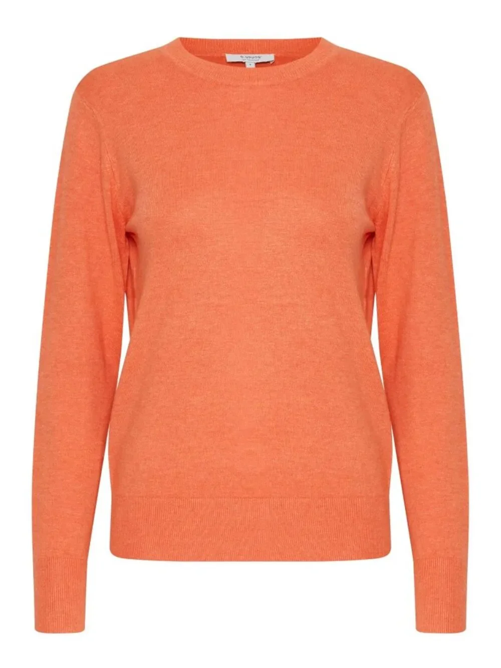 B.YOUNG Orangeade Melange Crew Neck Lightweight Fine Knit Jumper BYMmpimba Small